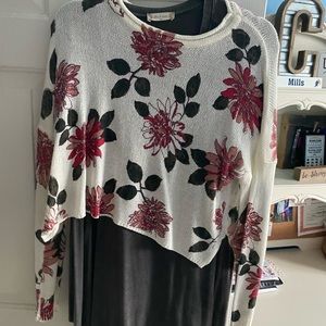 Flower Sweater with matching top underneath!